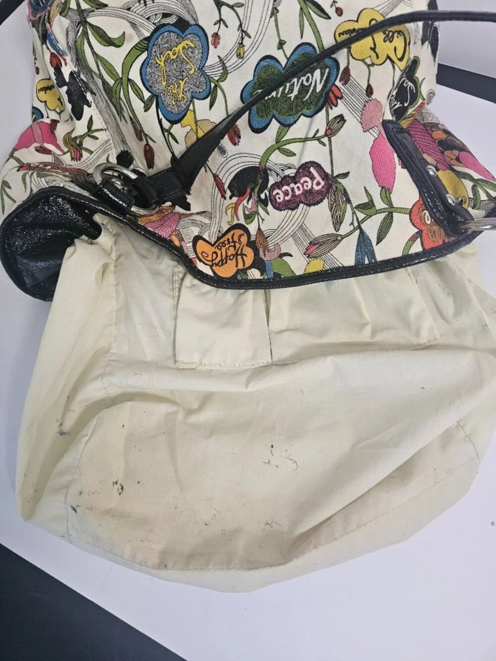 The Sak Bag Shoulder Peace Floral Canvas Boho Casual